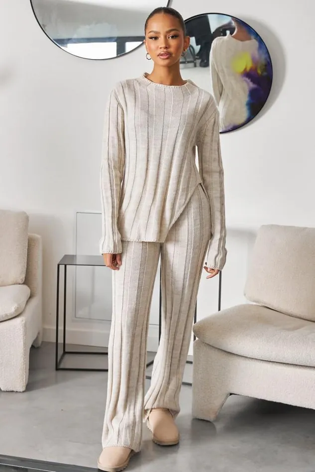 Women Ensemble 2 Pices Pull Pantalon En Maille Beige Beige Brentiny Paris Sweaters and Sweatshirts Women Ensemble 2 Pices Pull Pantalon En Maille Beige Beige Brentiny Paris Sweaters and Sweatshirts