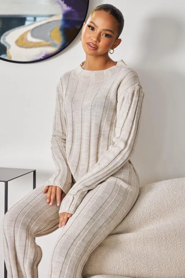Women Ensemble 2 Pices Pull Pantalon En Maille Beige Beige Brentiny Paris Sweaters and Sweatshirts Women Ensemble 2 Pices Pull Pantalon En Maille Beige Beige Brentiny Paris Sweaters and Sweatshirts