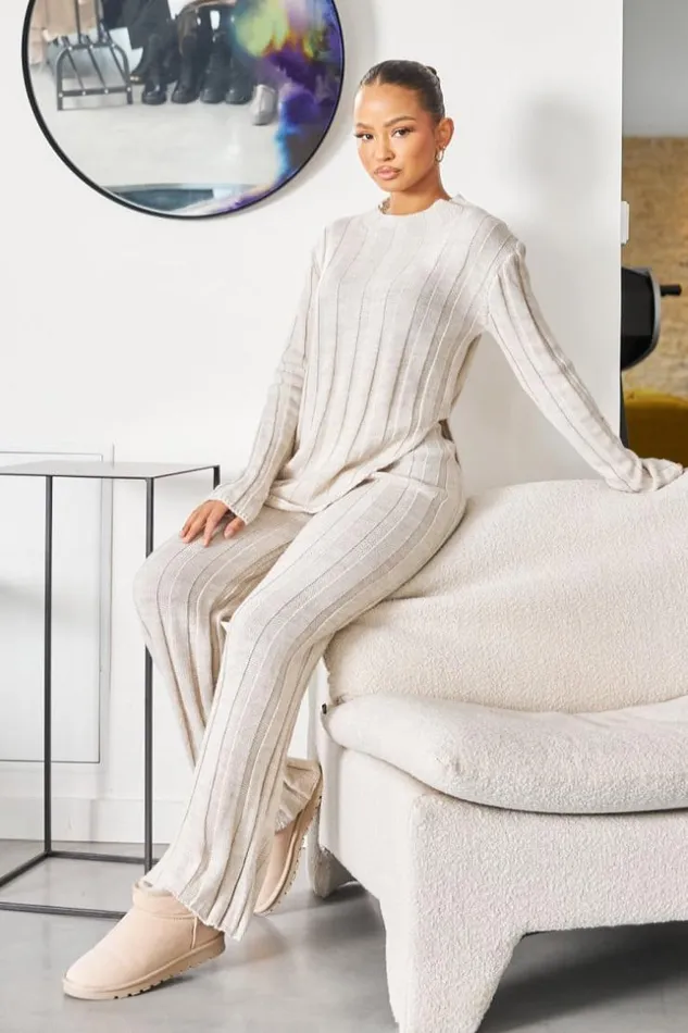 Women Ensemble 2 Pices Pull Pantalon En Maille Beige Beige Brentiny Paris Sweaters and Sweatshirts Women Ensemble 2 Pices Pull Pantalon En Maille Beige Beige Brentiny Paris Sweaters and Sweatshirts