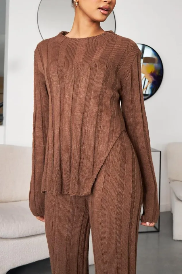 Women Ensemble 2 Pices Pull Pantalon En Maille Marron Brown Brentiny Paris White Tops Women Ensemble 2 Pices Pull Pantalon En Maille Marron Brown Brentiny Paris White Tops