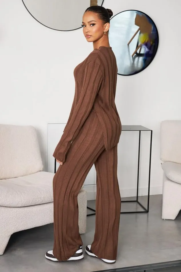 Women Ensemble 2 Pices Pull Pantalon En Maille Marron Brown Brentiny Paris White Tops Women Ensemble 2 Pices Pull Pantalon En Maille Marron Brown Brentiny Paris White Tops