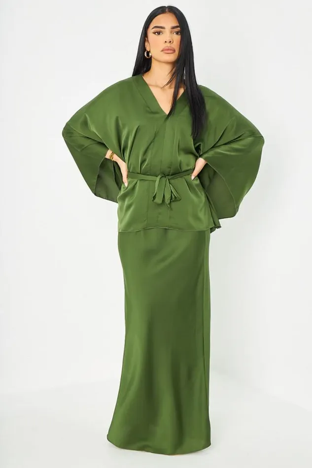 Women Ensemble 2 Pices Tunique Jupe Kaki Khaki Brentiny Paris Sets With Top Bottoms Women Ensemble 2 Pices Tunique Jupe Kaki Khaki Brentiny Paris Sets With Top Bottoms