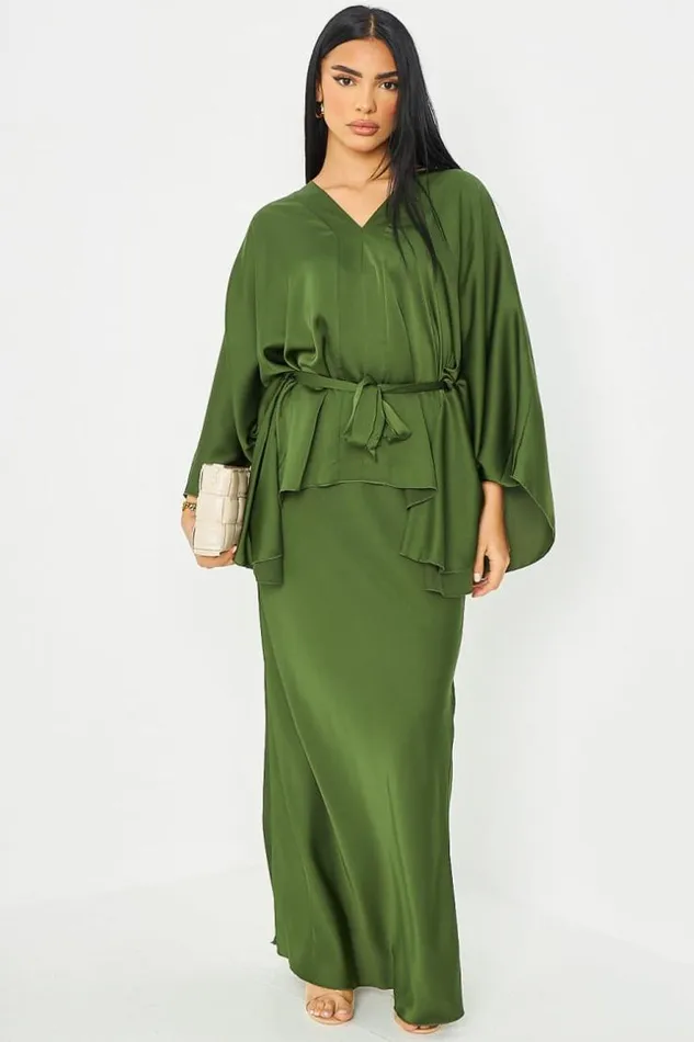 Women Ensemble 2 Pices Tunique Jupe Kaki Khaki Brentiny Paris Sets With Top Bottoms Women Ensemble 2 Pices Tunique Jupe Kaki Khaki Brentiny Paris Sets With Top Bottoms