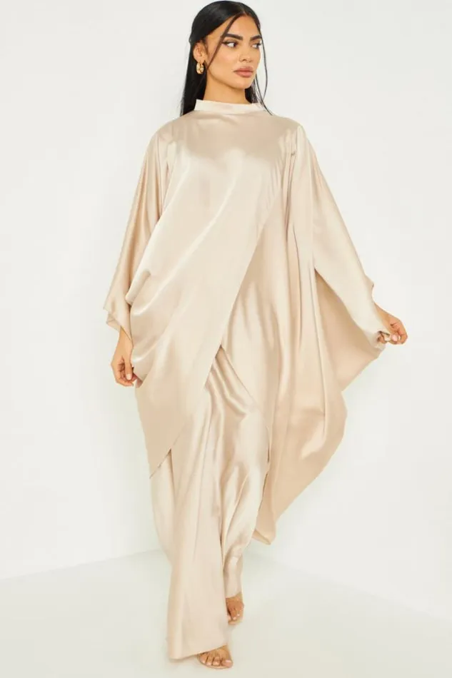 Women Ensemble 2 Pices Tunique Jupe Longue Satin Beige Beige Brentiny Paris Sets With Top Bottoms Women Ensemble 2 Pices Tunique Jupe Longue Satin Beige Beige Brentiny Paris Sets With Top Bottoms
