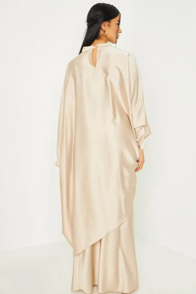 Women Ensemble 2 Pices Tunique Jupe Longue Satin Beige Beige Brentiny Paris Sets With Top Bottoms Women Ensemble 2 Pices Tunique Jupe Longue Satin Beige Beige Brentiny Paris Sets With Top Bottoms