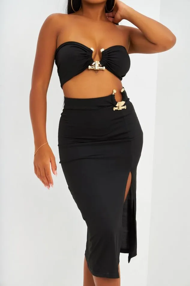 Women Ensemble Top Jupe Fi Brentiny Paris Crop Tops