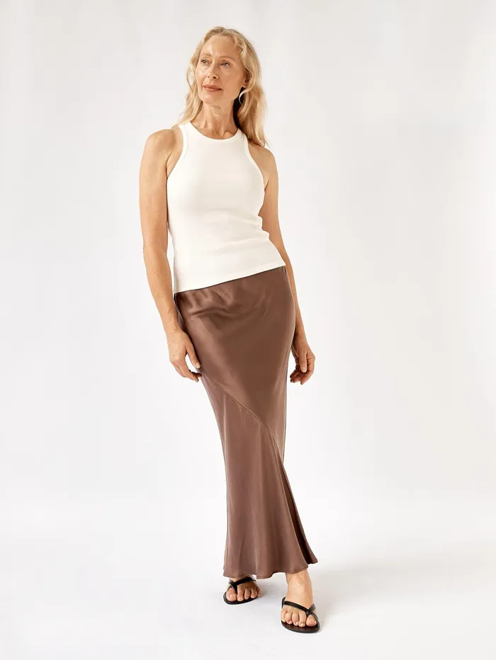 Women Esse Studios 8211 High Neck Rib Tank Top In Ivory The UNDONE Tops