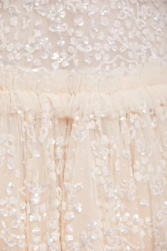 Women Evening Dresses Needle and Thread Regal Rose Gloss Strapless Micro Mini Dress Champagne