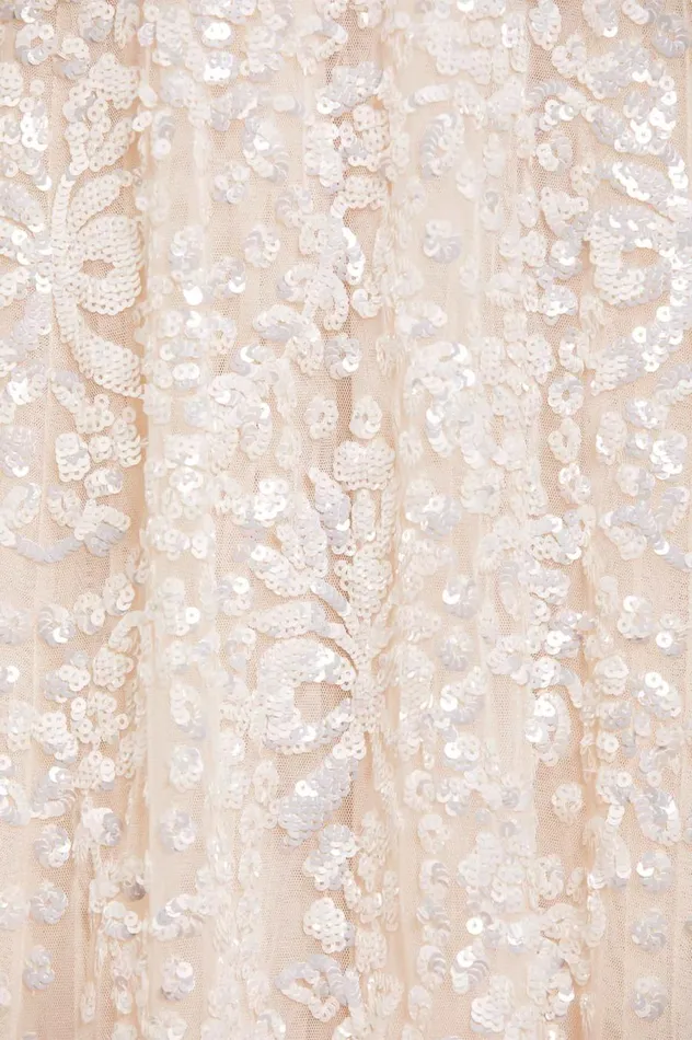 Women Evening Dresses Needle and Thread Victorian Wreath Gloss Long Sleeve Gown Champagne
