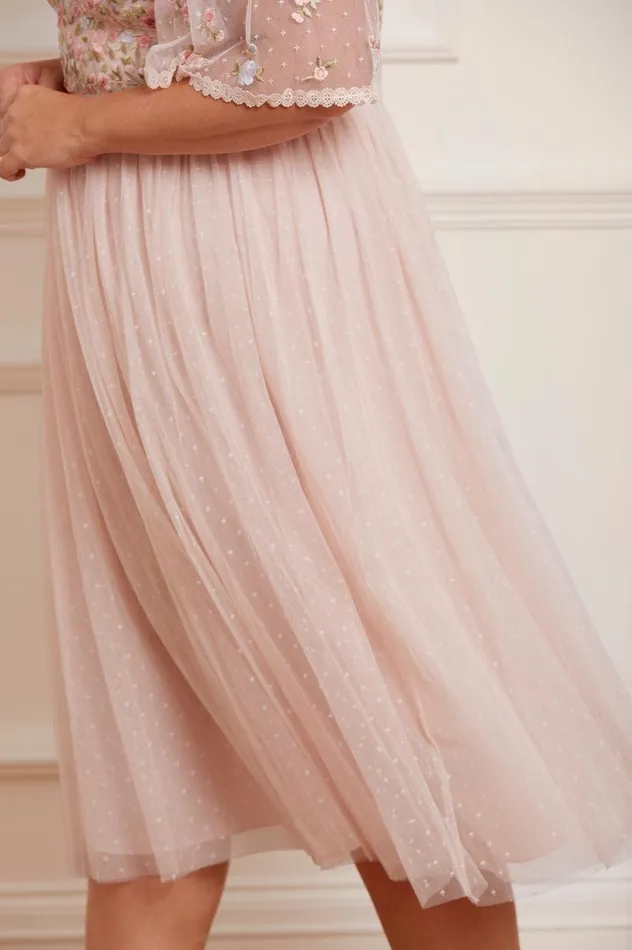 Women Exclusives Needle and Thread Ribbon Bouquet Bodice Midaxi Dress Pink