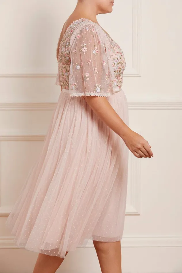 Women Exclusives Needle and Thread Ribbon Bouquet Bodice Midaxi Dress Pink