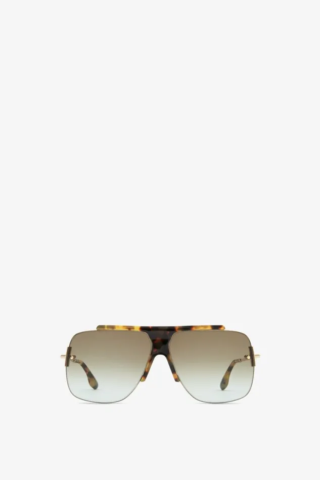 Women Eyewear Victoria Beckham Combination Rimless Square Sunglasses In Havana