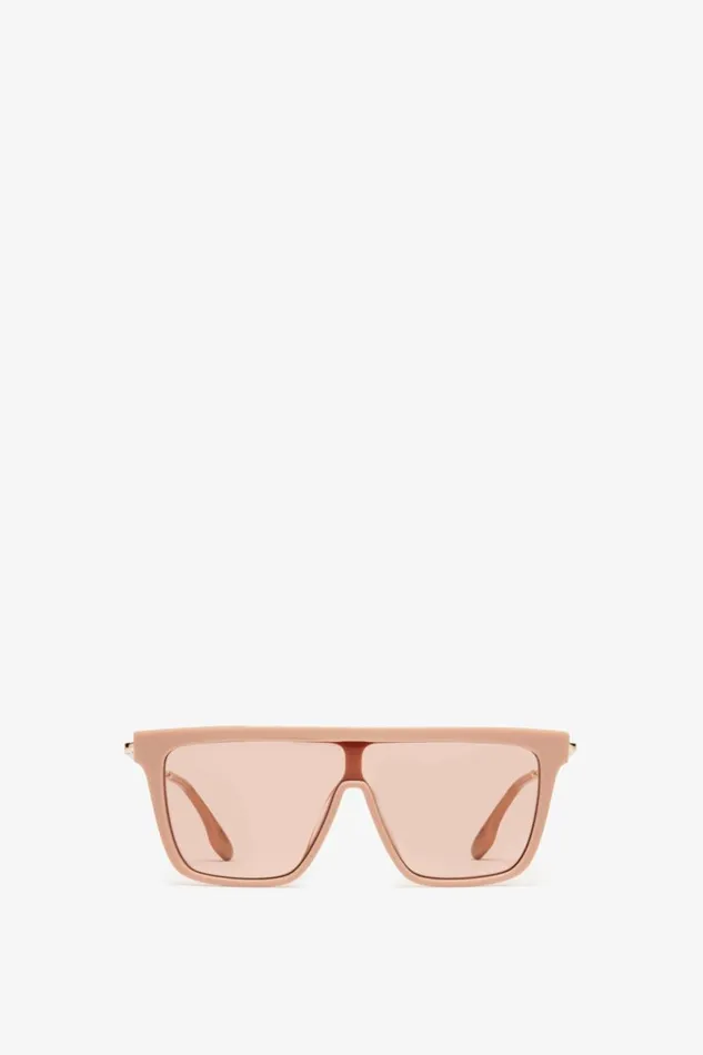 Women Eyewear Victoria Beckham Rectangular Shield Sunglasses In Nude