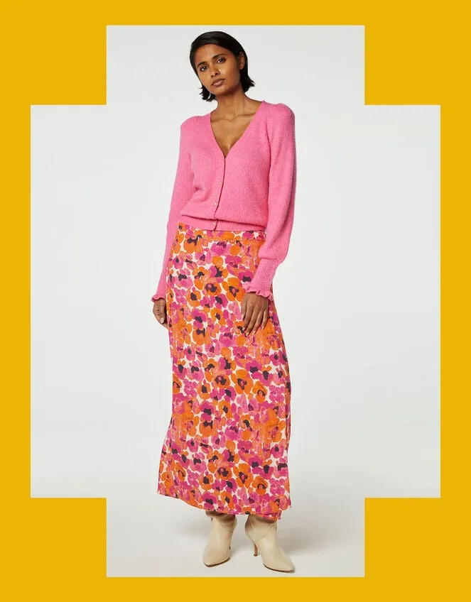 Women Fabienne Chapot Floral Print Skirt Pink Monsoon Skirts