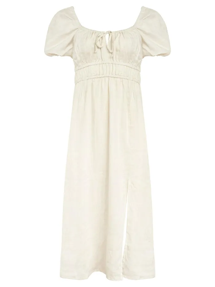 Women Faithfull The Brand 8211 Terina Midi Dress In Egg Shell The UNDONE Dresses