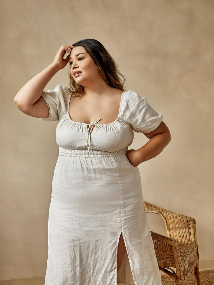 Women Faithfull The Brand 8211 Terina Midi Dress In Egg Shell The UNDONE Dresses