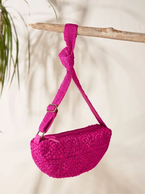 Women Fatface Bags and Wallets Lettie Pink Macrame Sling Bag