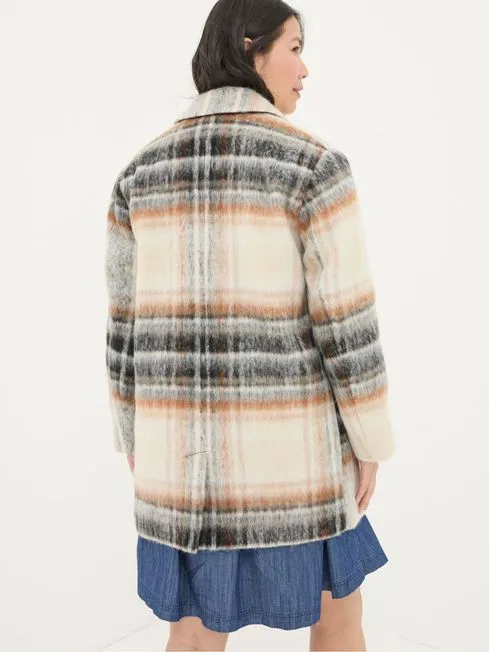 Women Fatface Coats and Jackets Brown Marin Wool Blend Coat