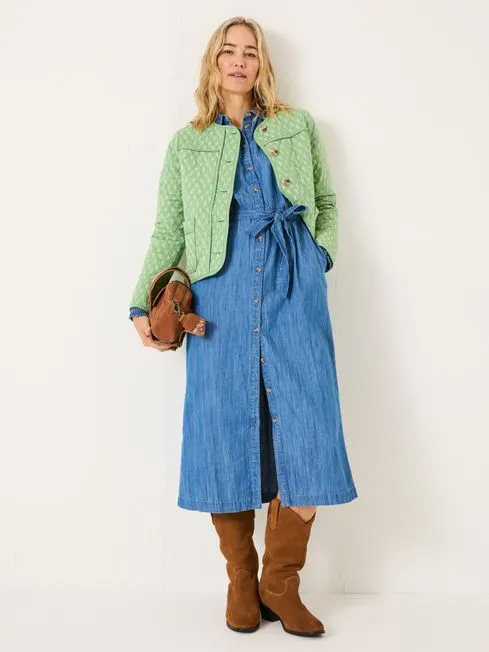 Women Fatface Coats and Jackets Mia Light Green 100 Cotton Woodblock Quilted Jacket Women Fatface Coats and Jackets Mia Light Green 100 Cotton Woodblock Quilted Jacket