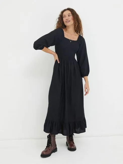 Women Fatface Dresses Black Adele Midi Dress