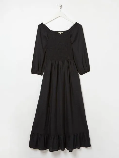 Women Fatface Dresses Black Adele Midi Dress Women Fatface Dresses Black Adele Midi Dress