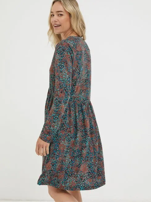 Women Fatface Dresses Black Elsie Textured Jersey Dress Women Fatface Dresses Black Elsie Textured Jersey Dress