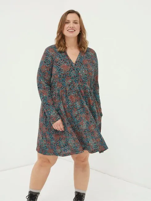 Women Fatface Dresses Black Elsie Textured Jersey Dress Women Fatface Dresses Black Elsie Textured Jersey Dress