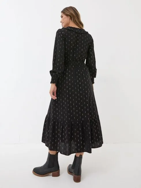 Women Fatface Dresses Black Rosie Midi Dress Women Fatface Dresses Black Rosie Midi Dress