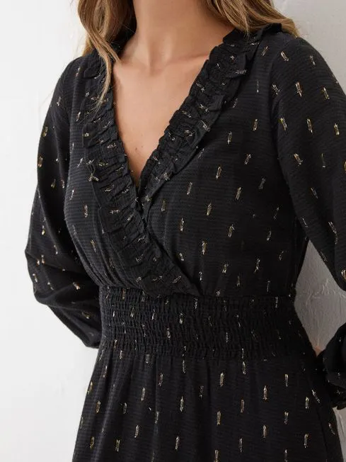 Women Fatface Dresses Black Rosie Midi Dress Women Fatface Dresses Black Rosie Midi Dress