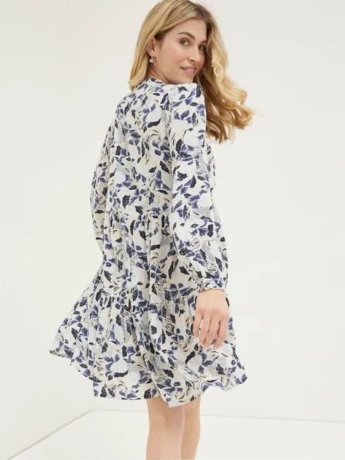 Women Fatface Dresses Cream Neema Batik Flowers Dress Women Fatface Dresses Cream Neema Batik Flowers Dress
