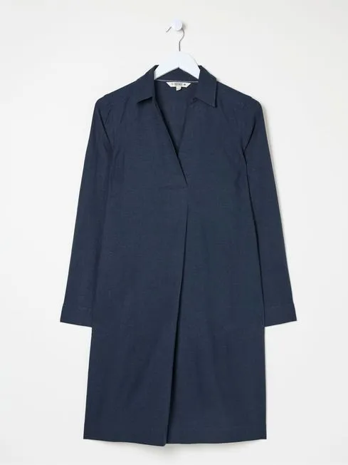 Women Fatface Dresses Mina Blue Linen Blend Tunic Dress