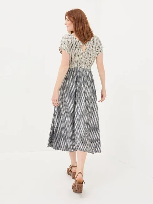 Women Fatface Dresses Rae Black Star Geo Midi Dress