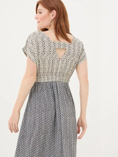 Women Fatface Dresses Rae Black Star Geo Midi Dress