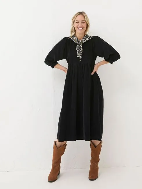 Women Fatface Dresses With Pockets Ceil Black Check Dress