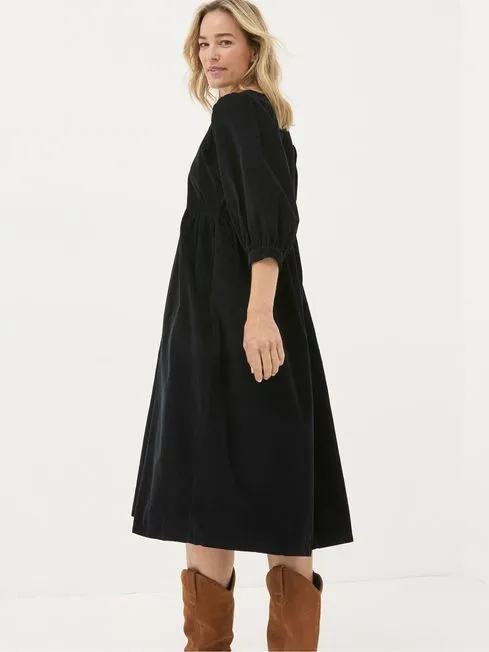 Women Fatface Dresses With Pockets Ceil Black Check Dress