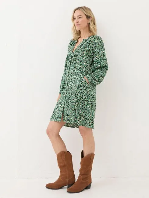 Women Fatface Floral Dresses Joanna Green Floral Marks Dress