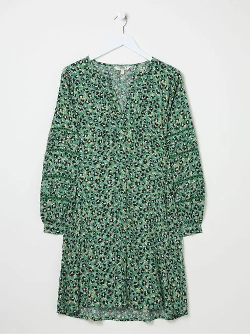 Women Fatface Floral Dresses Joanna Green Floral Marks Dress