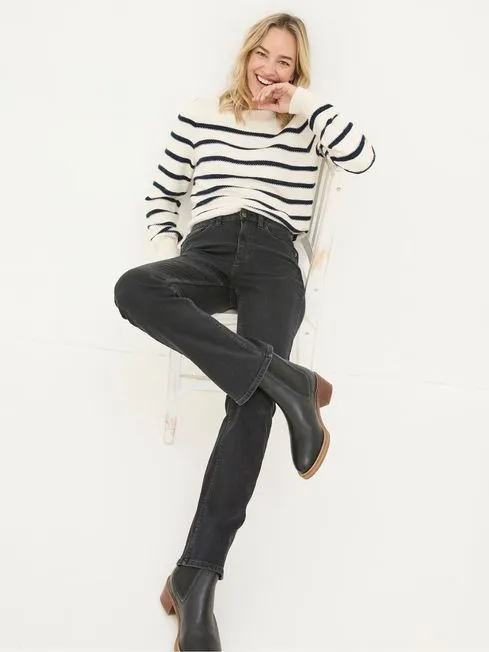 Women Fatface Jeans Brooke Black Bootcut Jeans