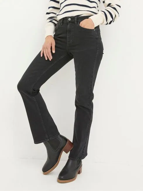 Women Fatface Jeans Brooke Black Bootcut Jeans