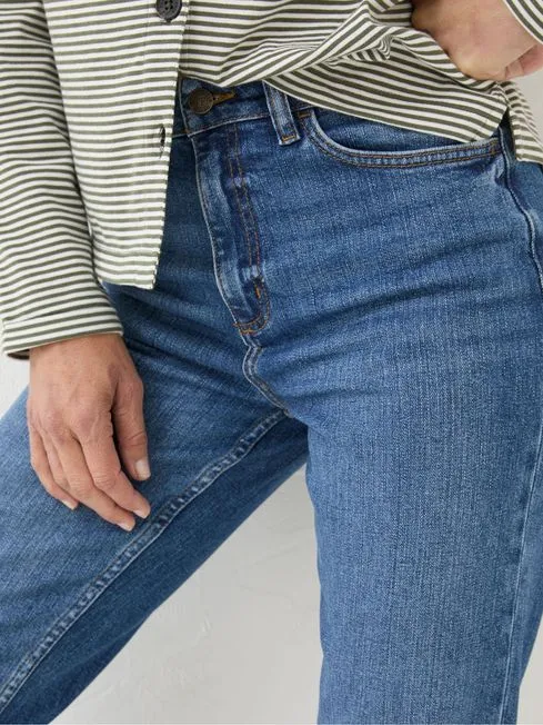 Women Fatface Jeans Carmel Blue Denim Comfort Straight Jeans