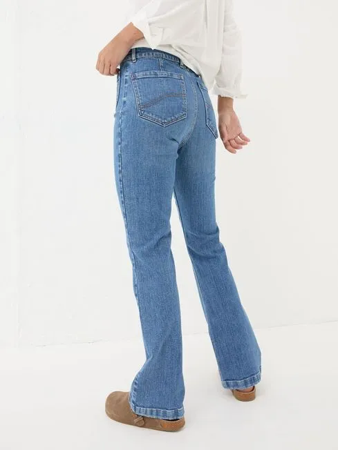 Women Fatface Jeans Fly Denim Vintage Flare Jeans