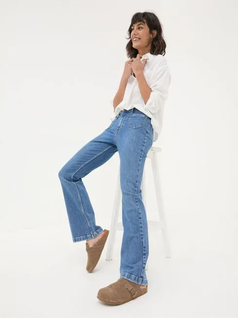 Women Fatface Jeans Fly Denim Vintage Flare Jeans
