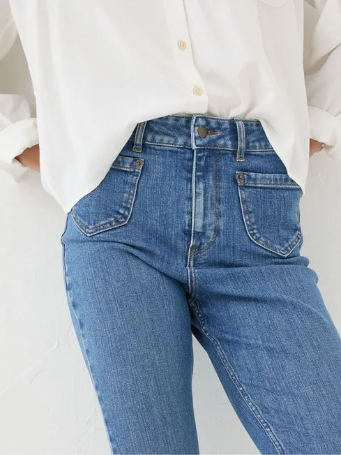 Women Fatface Jeans Fly Denim Vintage Flare Jeans