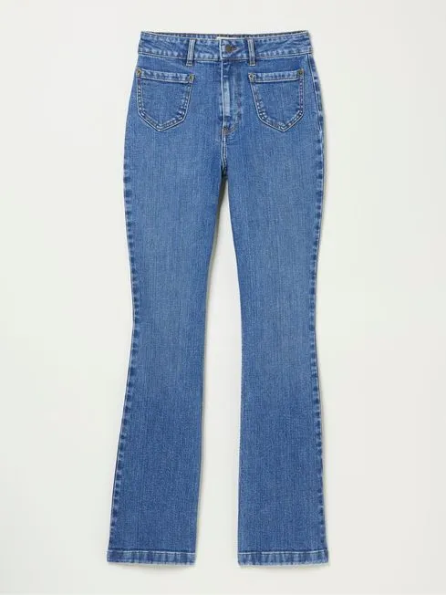 Women Fatface Jeans Fly Denim Vintage Flare Jeans