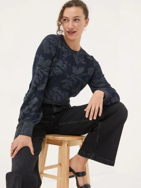 Women Fatface Knitwear Dark Navy Dark Skies Jacquard Jumper Women Fatface Knitwear Dark Navy Dark Skies Jacquard Jumper