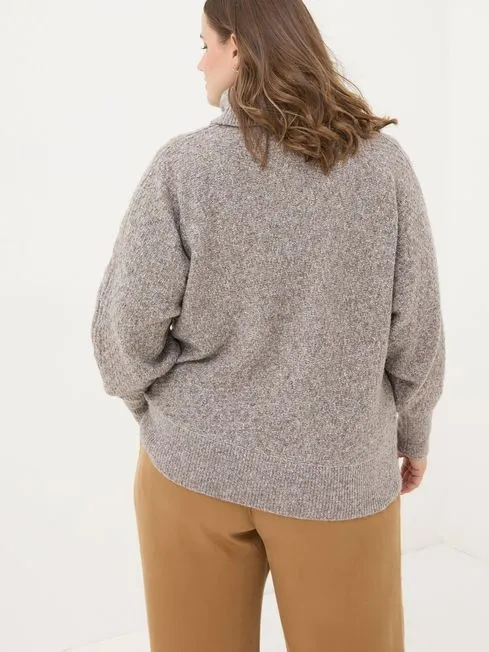 Women Fatface Knitwear Light Brown Amara Roll Neck Knitted Jumper Women Fatface Knitwear Light Brown Amara Roll Neck Knitted Jumper