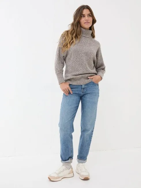 Women Fatface Knitwear Light Brown Amara Roll Neck Knitted Jumper Women Fatface Knitwear Light Brown Amara Roll Neck Knitted Jumper