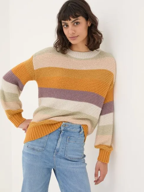 Women Fatface Knitwear Multi Equinox Stripe Jumper