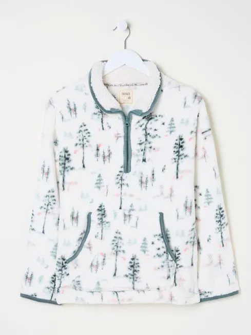 Women Fatface Loungewear Christmas Snuggle Ivory Half Zip Fleece Women Fatface Loungewear Christmas Snuggle Ivory Half Zip Fleece