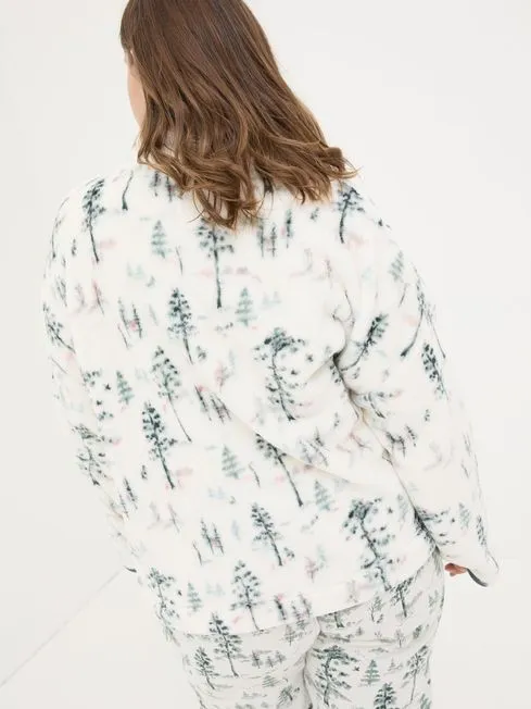 Women Fatface Loungewear Christmas Snuggle Ivory Half Zip Fleece Women Fatface Loungewear Christmas Snuggle Ivory Half Zip Fleece